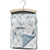 Wholesale - 30"x40" BLUE PRINTED MINK TO SHERPA BLANKET C/P 24, UPC: 887947095210